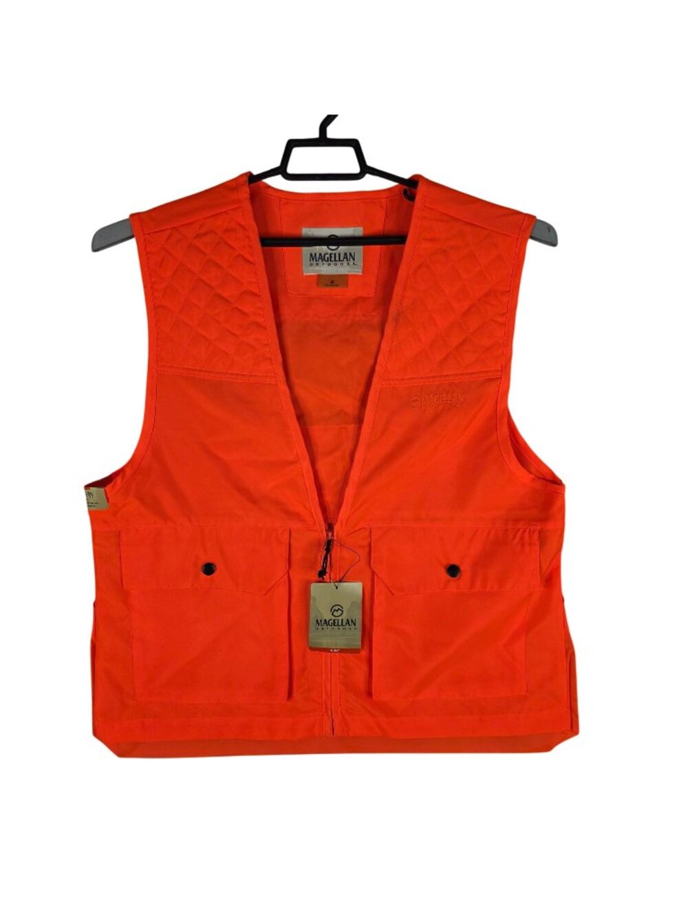 Mens Magellan Outdoors Piedmont Basic Game Zip Vest Blaze Orange Polyester M